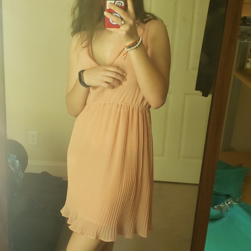 Double Zero peach lace chiffon dress size S